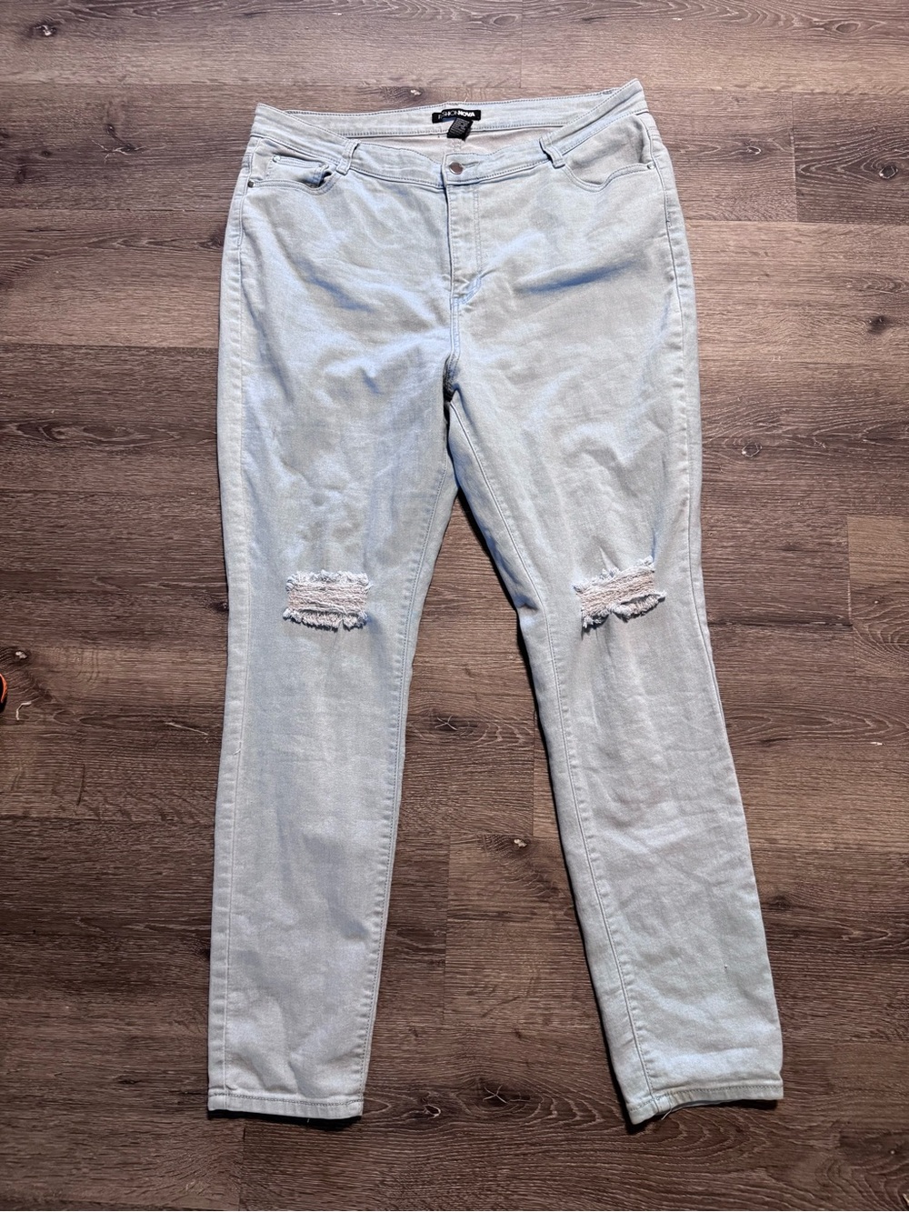 Fashion Nova size 16 Light Blue Distressed Jeggings